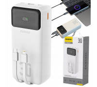 Dudao Dudao K15Max 30000mAh PD 22.5W  kablami USB-C i Lightning - White