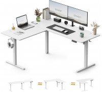 Gaming galds SENSE7 Nojo Light Corner White 160 cm x 140 cm White