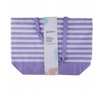 Alpina - Bag plażowa w paski 49,3x16x34 cm (Fioletowy / White)