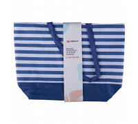 Alpina Alpina - Bag plażowa w paski 49,3x16x34 cm (Navy / White)