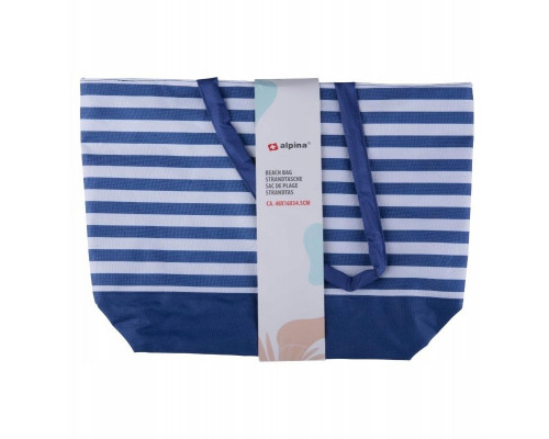 Alpina Alpina - Bag plażowa w paski 49,3x16x34 cm (Navy / White)