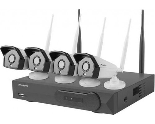 Lanberg Recorder NVR 4-channel WiFi + 4 IP WiFi 2Mpx cameras with accessories -ICS-0404-0020