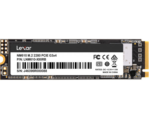 SSD 1TB SSD Lexar NM610 1TB M.2 2280 PCI-E x4 Gen3 NVMe (LNM610-1TRB)