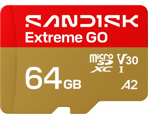 SD  SanDisk Extreme GO MicroSDXC 64 GB Class 10 UHS-I/U3 A2 V30 (SDSQXGN-064G-GN6MN)