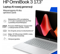Laptop HP OmniBook 3 17-dm0001nwx / 17.3" / Ryzen AI 7 445 / 16GB / 512GB / Windows 11 Pro (D9MA1EA)