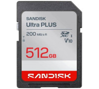 SD  PNY Sandisk Ultra PLUS SDXC karta 512GB UHS-I, V10, U1, C10, (200MB/s) (SDSDUBQ-512G-GN6IN)