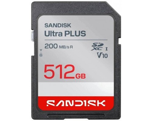 SD  PNY Sandisk Ultra PLUS SDXC karta 512GB UHS-I, V10, U1, C10, (200MB/s) (SDSDUBQ-512G-GN6IN)