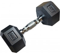 Kubisport Hantla Jednoręczna Sześciokątna Gumowana Ciężarek Solidny 5 kg (Kub_05-CB5HEX)