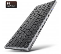 Axagon HMC-KB-PT USB-C 5Gbps Keyboard (PT) 9in1 hub HMC-KB-PT