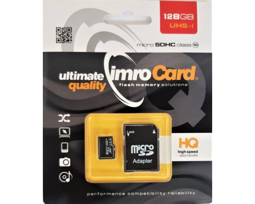 SD  Imro MicroSDHC 128 GB Class 10 UHS-I/U1  (10/128G UHS-I ADP)