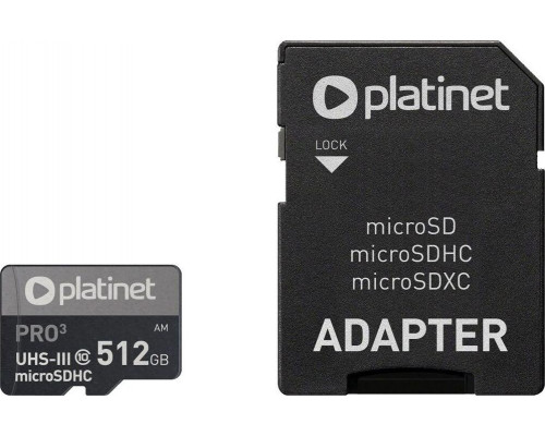 SD  Platinet Pro MicroSDXC 512 GB Class 10 UHS-III/U3 A2  (PMMSDX512UIII)
