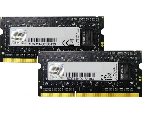 G.Skill SODIMM, DDR3, 8 GB, 1600 MHz, CL9 (F3-12800CL9D-8GBSQ)