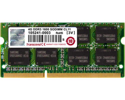 Transcend SODIMM, DDR3, 2 GB, 1600 MHz, CL11 (TS256MSK64V6N)