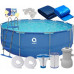 Enero Swimming pool rack oval with pump 450x122cm with pump drabiną i podłożem (17802EU)