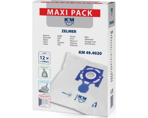 König & Meyer Bags for the vacuum cleaner 12 + 2 KM 49.4020 MAXI
