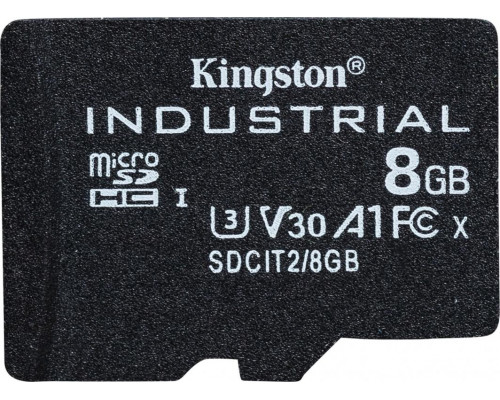 SD  Kingston Industrial MicroSDHC 8 GB Class 10 UHS-I/U3 A1 V30 (SDCIT2/8GB)