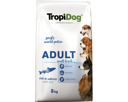 TropiDog TROPIDOG Premium Adult Small Breeds rich in salmon and rice 8kg