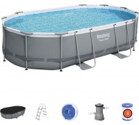 Bestway Swimming pool garden rack oval with dimensions 488 x 305 x 107 cm and capacity 10949 l Power Steel Bestway + pompa filtering + ladder Universal