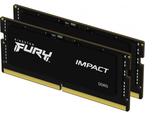 Kingston Fury Impact, SODIMM, DDR5, 16 GB, 4800 MHz, CL38 (KF548S38IBK2-16                )