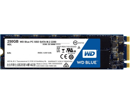 SSD 250GB SSD WD Blue 250GB M.2 2280 SATA III (WDS250G1B0B)