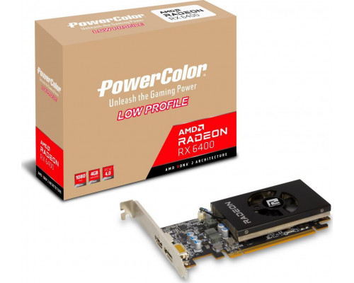 Power Color Radeon RX 6400 Low Profile 4GB GDDR6 (AXRX 6400 LP 4GBD6-DH)