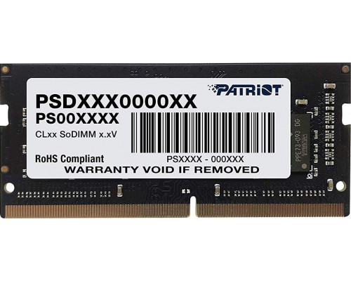 Patriot Signature, SODIMM, DDR4, 8 GB, 2133 MHz, CL15 (PSD48G213381S)
