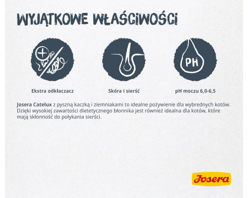 Josera Catelux Adult, z kaczką i ziemniakami 2kg