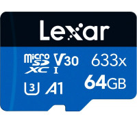 SD  Lexar 633x MicroSDXC 64 GB Class 10 UHS-I/U3 A1 V30 (LMS0633064G-BNNNG)