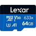SD  Lexar 633x MicroSDXC 64 GB Class 10 UHS-I/U3 A1 V30 (LMS0633064G-BNNNG)