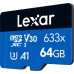 SD  Lexar 633x MicroSDXC 64 GB Class 10 UHS-I/U3 A1 V30 (LMS0633064G-BNNNG)