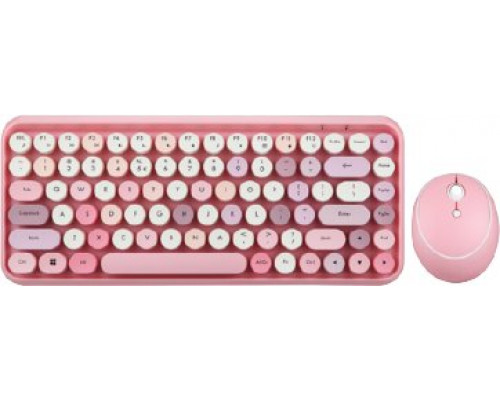 Perixx Perixx PERIDUO-713 DE, Mini Keyboard and Mouse Set, Retro Vintage Design, pink