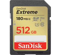 SD  SanDisk Extreme SDXC 512 GB Class 10 UHS-I/U3 V30 (SDSDXVV-512G-GNCIN)