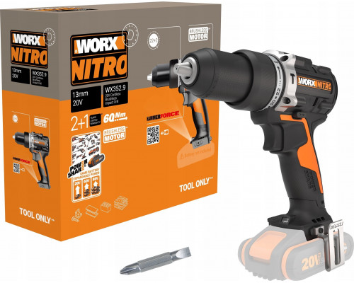 Worx Bezszczotkowa Wkrętarka Udarowa WORX WX352.9 20V