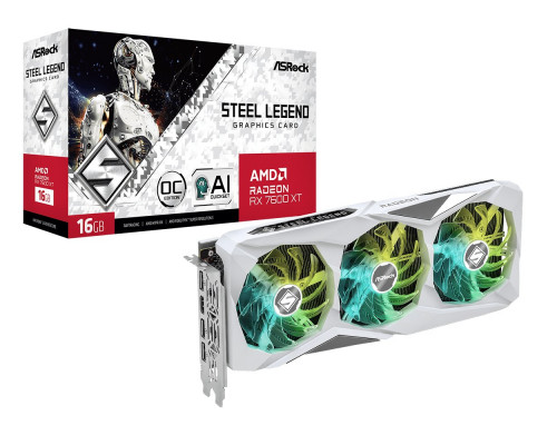 ASRock Radeon RX 7600 XT Steel Legend OC 16GB GDDR6 (RX7600XT SL 16GO)