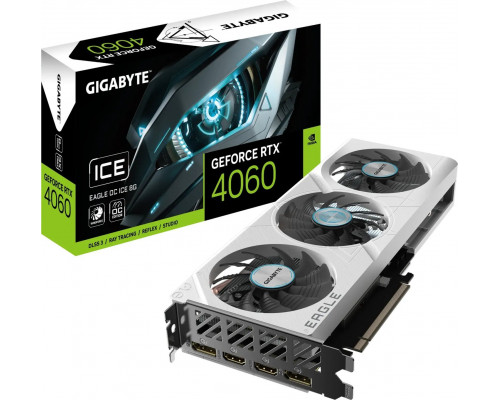 *RTX4060 Gigabyte GeForce RTX 4060 Eagle OC Ice 8GB GDDR6 (GV-N4060EAGLEOC ICE-8GD)