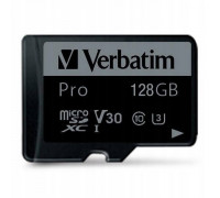 SD  Verbatim Pro MicroSDXC 128 GB Class 10 UHS-I/U3 A2 V30 (47044)