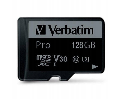 SD  Verbatim Pro MicroSDXC 128 GB Class 10 UHS-I/U3 A2 V30 (47044)