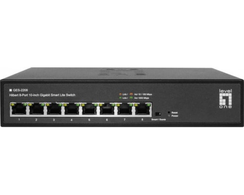 Switch LevelOne LevelOne GES-2208    L2 Gigabit Ethernet (10/100/1000) Black