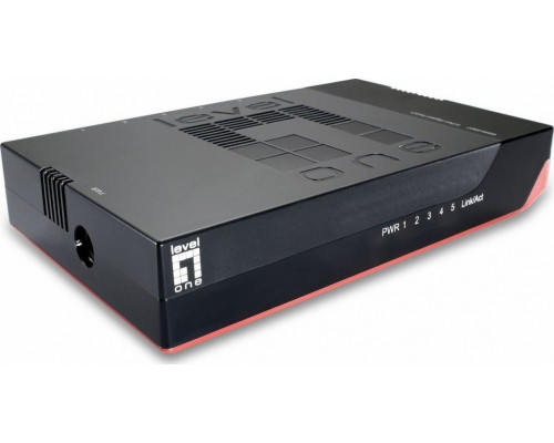 Switch LevelOne LevelOne GSW-0507     Gigabit Ethernet (10/100/1000) Black, Red