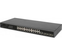 Switch Digitus Digitus  sieciowy, 24 porty 10/100/1000 + 4SFP+ UPLINK, Up to 19-calowych szaf serwerowych, funkcjonalność L2+