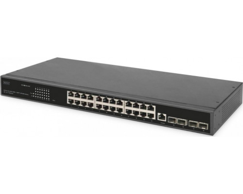 Switch Digitus Digitus  sieciowy, 24 porty 10/100/1000 + 4SFP+ UPLINK, Up to 19-calowych szaf serwerowych, funkcjonalność L2+