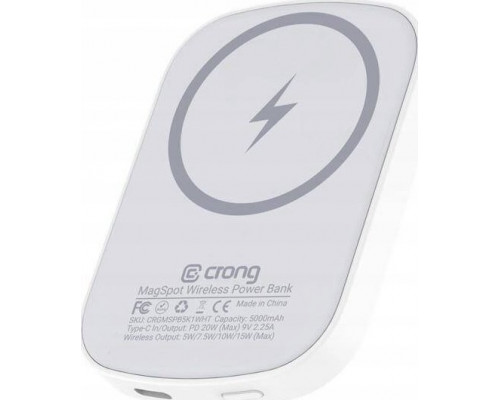 Crong Bezprzewodowy power bank z MagSafe 5000mAh, USB-C 20W PD