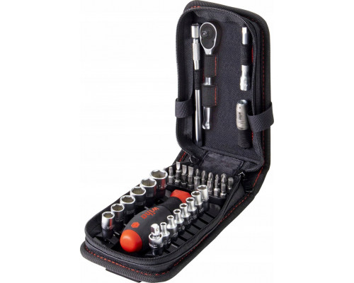 Wiha Wiha socket and bit set 1/4, 40 pieces (with ratchet and plug-in handle)