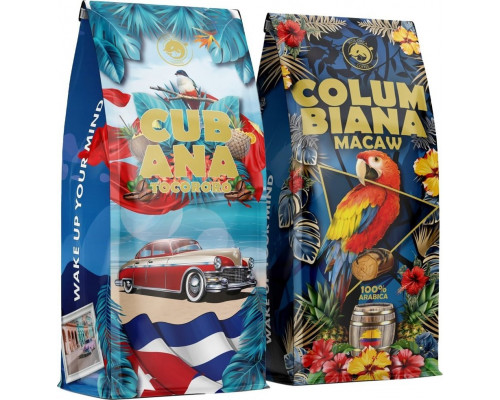 Blue Orca Coffee KAWA ZIARNISTA 2KG ZESTAW - ŚWIEŻO PALONA - Cubana +Macaw -Blue Orca Coffee