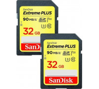 SD  SanDisk Extreme Plus SDHC 32 GB + 32 GB Class 10 UHS-I/U3 V30 (SDSDXWT-032G-GNCI2)