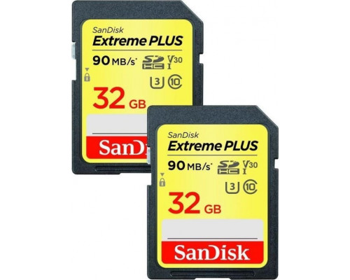 SD  SanDisk Extreme Plus SDHC 32 GB + 32 GB Class 10 UHS-I/U3 V30 (SDSDXWT-032G-GNCI2)