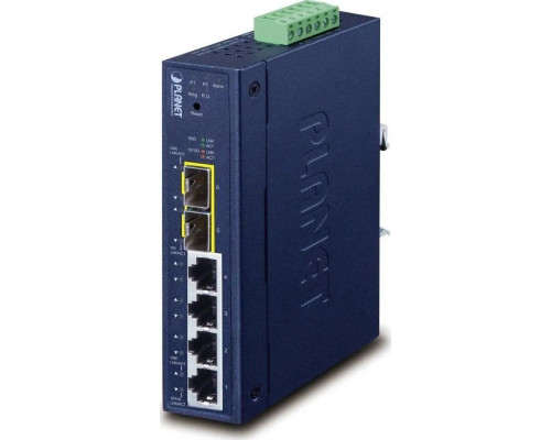 Switch Planet PLANET Industrial L2/L4 4-Port  L2/L4 Gigabit Ethernet (10/100/1000) Blue