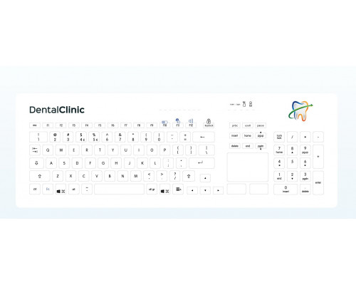 CleanKeys GETT CLEANKEYS CK4 KABELLOS 2,4Ghz klawiatura szklana pojemnościowa integr.Touchpad und NUM block IP65 można dezynfekować szkło Gorilla Układ: DE