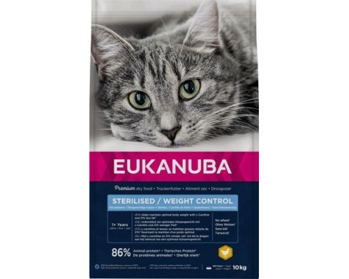 Eukanuba EUKANUBA Adult Sterilised/Weight Control Rich in chicken - sucha karma dla kota - 10 kg