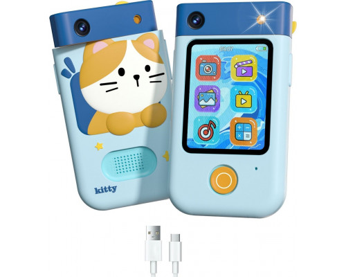 Xrec Aparat Cyfrowy 48mp Kamera 1080p Dla Dziecka Gry Latarka Mp3 Budzik Telefon / Bls-i9 / Blue Kotek